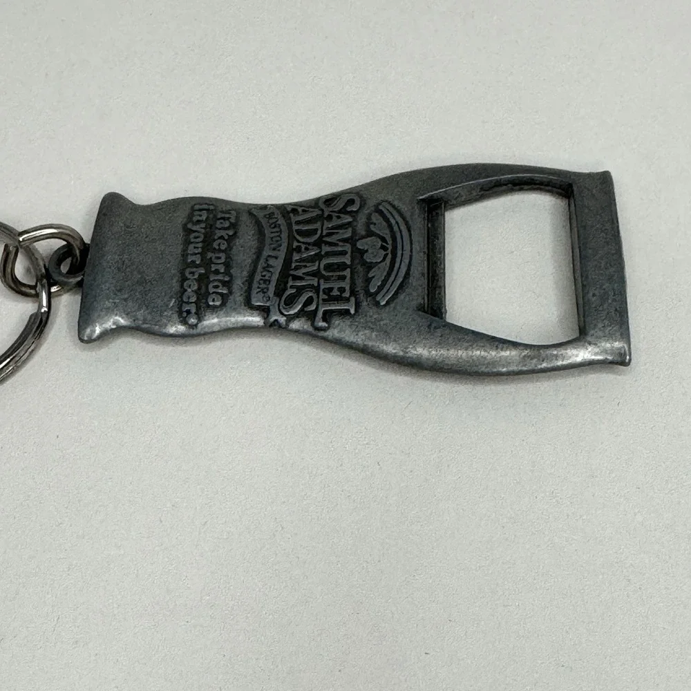 Samuel Adams Boston Lager‎ Bottle Opener Keychain Vintage Pewter Tone Barware